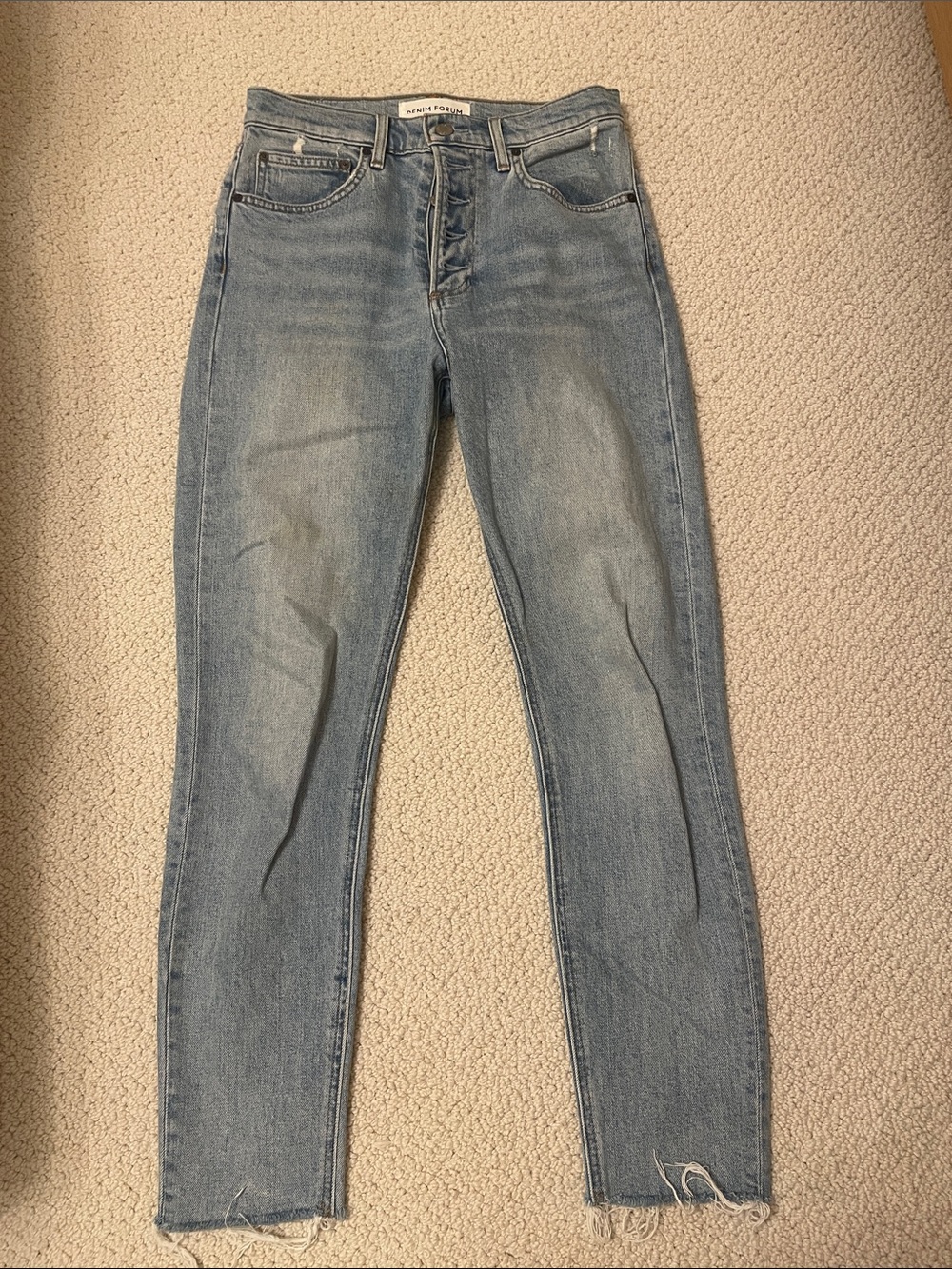 Denim Forum Light Blue High-Waist Skinny Jeans